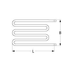 Varmelegeme 2200W 230V L 365mm Tilslutning Fladstik 6,3 mm Rør ø 63mm VK 1 H 63mm