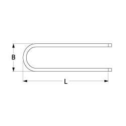 Varmelegeme 1000W 220V L 435mm Tilslutning M4 B 120mm Tørvarmeelement