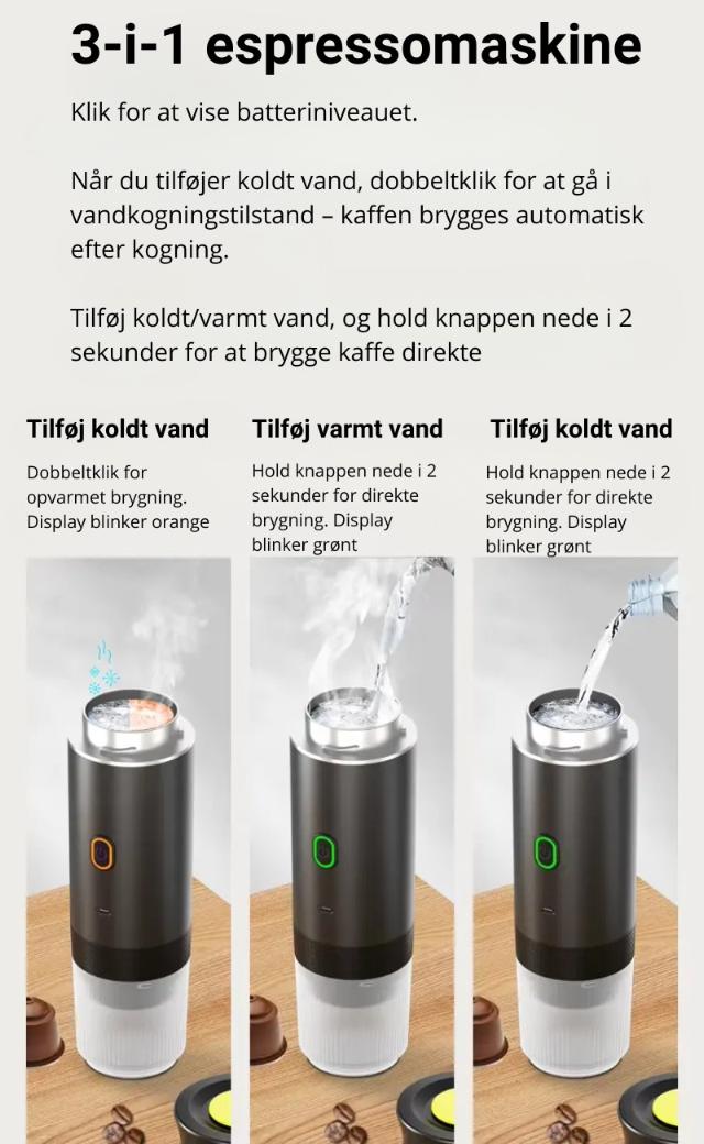 Bærbar Espressomaskine Sølv