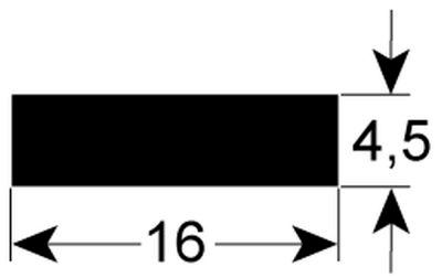 Lågepakning L 430mm Gummi H 45mm B 16mm passer til MEIKO