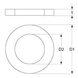 Fladpakning Fiber ID ø 34mm UD ø 44mm Materialestyrke 2mm VPE 1Stk.