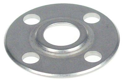 Flange Stål UD ø 60mm Materialestyrke 3mm til ventilatormotor Indv.-ø 1 24mm Indv.-ø 2 185mm