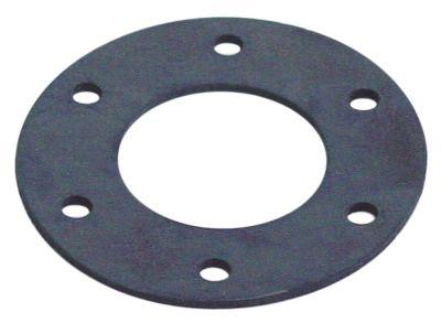 Pakning 6 Huller UD ø 82mm ID ø 42mm Materialestyrke 2mm Gummi