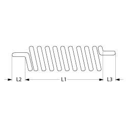 Drejefjeder ø 51mm Trådtykkelse ø 5mm L1 31mm L2 103mm L3 31mm IP venstre