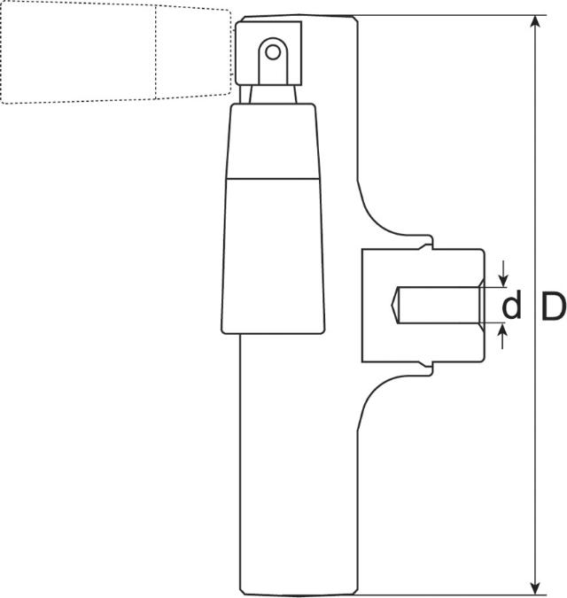 Håndhjul L1 35mm L2 70mm Gevind M6 LA 6mm ø 200mm D1 ø 40mm Boring ø 15mm Boringsdybde 20mm