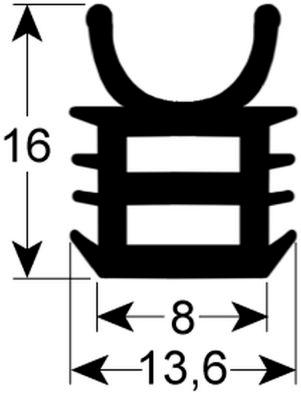 Lågepakning L 564mm B 493mm 3-sidet VPE 1 til opvaskemaskine passer til HOBART
