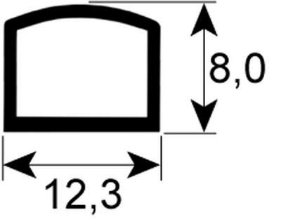 Lågepakning L 550mm Silikone B 445mm lang side åben