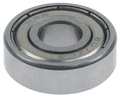 Rillekugleleje Aksel ø 7mm UD ø 19mm B 6mm Type 607-2Z DIN 625-1