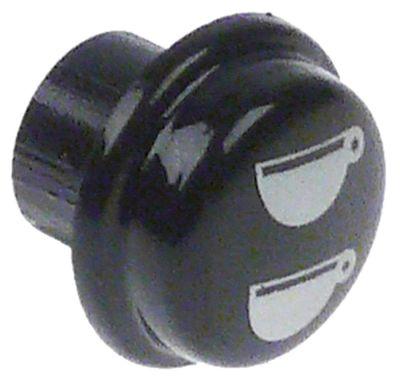 Tast Plastik ø 17mm sort 2 kopper store rund SANREMO