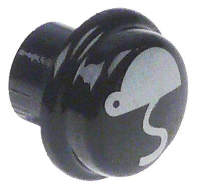 Tast Plastik ø 17mm sort Kaffe start/stop rund SANREMO
