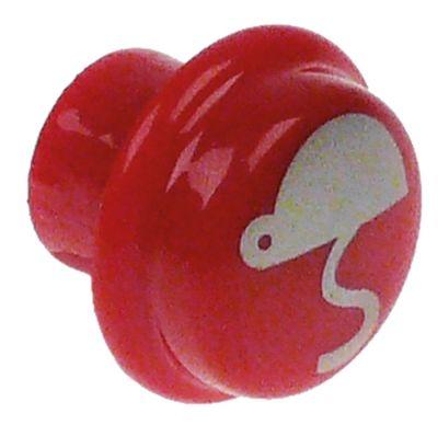 Tast Plastik ø 17mm rød Kaffe start/stop rund SANREMO