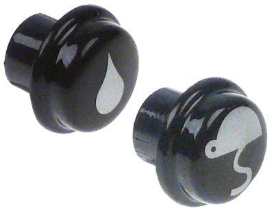 Taster Plastik ø 17mm sort Kaffe/vand rund Sæt 2-delt SANREMO