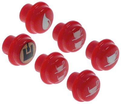 Taster Plastik ø 17mm rød rund Sæt 6-delt SANREMO