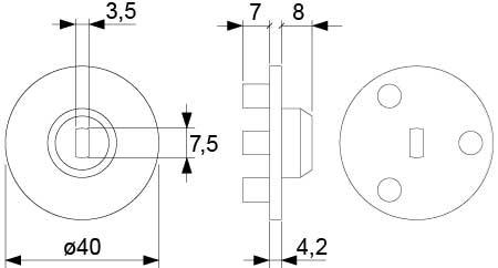 Kobling ø 40mm til FAEMA til akse 3,5x7,5