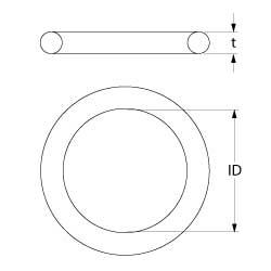 O-ring Viton Materialestyrke 2mm ID ø 56mm VPE 1 Stk.