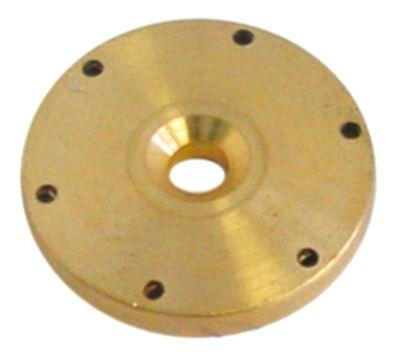 Vandfordeler Messing ø 345mm H 51mm Hul ø 2mm Fastgørelse ø 59mm 6 Huller