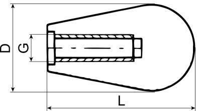 Konusgreb Gevind M8 Plastik ø 28mm sort L 46mm