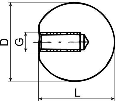 Kuglegreb Gevind M5 ø 25mm sort