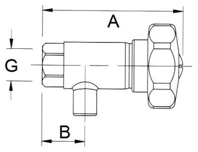 Prøvehane B1 20mm Gevind 3/8