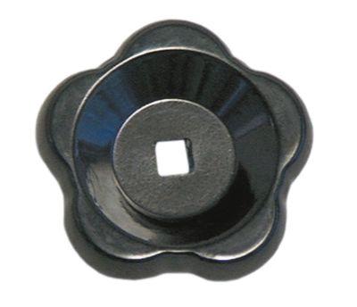 Stjernegreb Termoplast ø 80mm sort L 23mm Akse 9x9mm