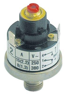 Pressostat Tilslutning Fladstik 6,3 mm Tryktilslutning vertikal Dampregulering