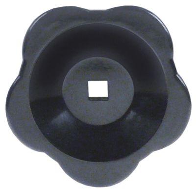 Stjernegreb Termoplast ø 80mm sort L 23mm Akse 8x8mm