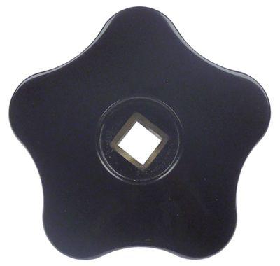 Stjernegreb Plastik ø 50mm sort L 18mm Akse 6x6mm