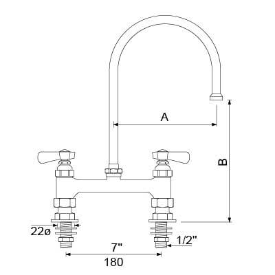 To-huls blandingsbatteri GEV Serie PREMIUM AMERICAN Style Armatur