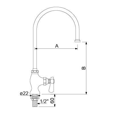 Vandhane til vask eller bord GEV Serie PREMIUM AMERICAN Style Armatur