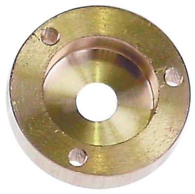 Flange Messing UD ø 35mm Materialestyrke 8mm til ventilatormotor Indv.-ø 1 22mm Indv.-ø 2 8mm