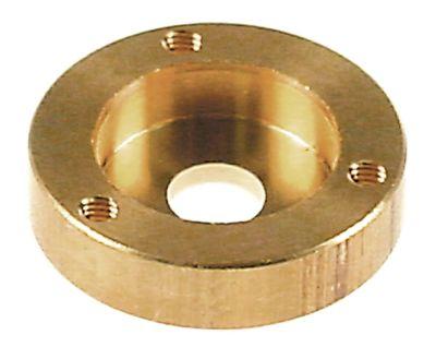 Flange Messing UD ø 35mm Materialestyrke 8mm til pakning Indv.-ø 1 22mm Indv.-ø 2 9mm