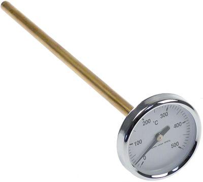 Termometer ø 636mm Føler ø 9mm Indbygning ø 9mm T.maks. 500°C Føler L 300mm til pizzaovn