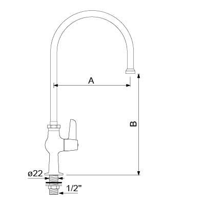 Vandhane til vask eller bord GEV Serie CLASSIC AMERICAN Style Armatur