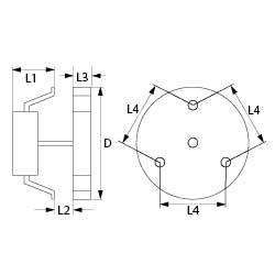 Varmluftventilator Type C25R8023CLH 220-240V 50/60Hz 40W L1 65mm L2 15mm L3 25mm L4 87mm FIME