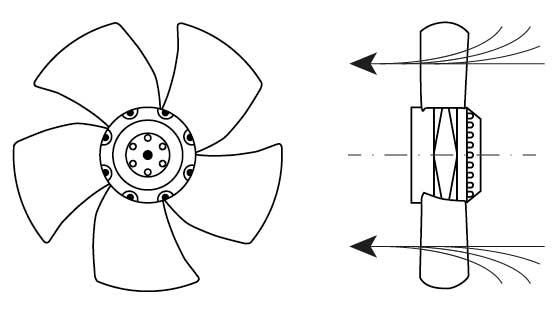 Ventilator 9W 230V Tilslutning med kabel Akselængde 20mm suger til saladette 50/60Hz