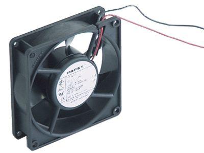 Aksialventilator 12VDC 0,8W L 92mm B 92mm H 25mm Leje Kugleleje Tilslutning Kabel 1600 mm Plastik