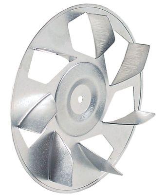 Ventilatorhjul forkromet ø 154mm B 25mm Akseholder ø 6x5mm Skovle 7