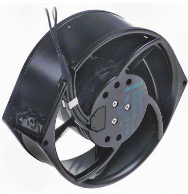 Aksialventilator 230VAC 47W L 172mm B 150mm H 55mm Leje Kugleleje Tilslutning Kabel 330mm ebm-pa