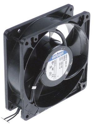 Aksialventilator 230VAC 18W L 127mm B 127mm H 38mm Leje Kugleleje Tilslutning Kabel Kabellængde 