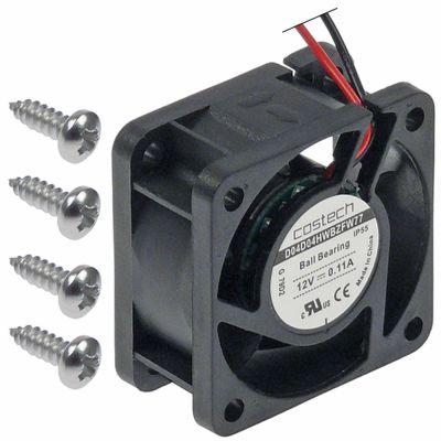 Aksialventilator 12VDC 16W L 40mm B 40mm H 20mm Leje Kugleleje Tilslutning Kabel