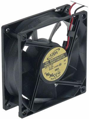 Aksialventilator 12VDC 18W L 80mm B 80mm H 25mm Leje Kugleleje Tilslutning Kabel 300mm