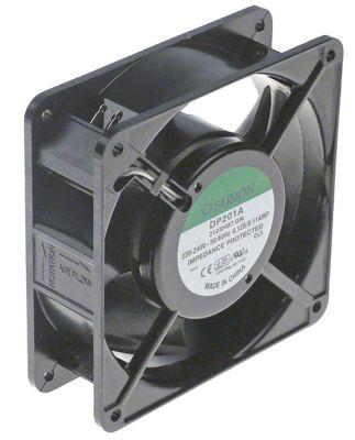 Aksialventilator 230VAC L 119mm B 119mm H 38mm Leje Kugleleje Tilslutning Fladstik 2,8mm SUNON