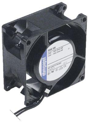 Aksialventilator 230VAC 9W L 80mm B 80mm H 38mm Tilslutning Kabel Kabellængde 315mm Metal