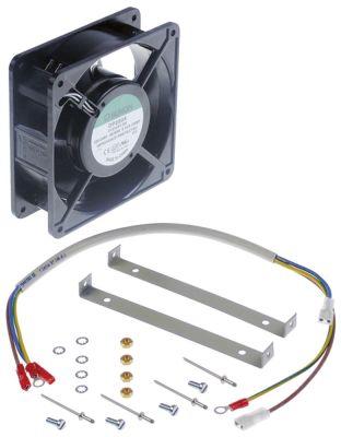 Aksialventilator 230VAC 22/21W L 119mm B 119mm H 38mm Leje Glideleje Tilslutning Fladstik 2,8mm