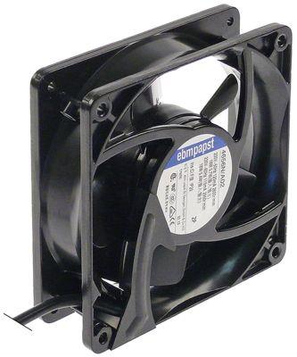 Aksialventilator 230VAC 19W L 119mm B 119mm H 38mm Leje Kugleleje Tilslutning Stik Kabellængde 8