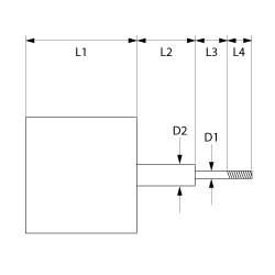 Ventilatormotor 230V 25kW 50Hz Faser 1 2600o/min L1 90mm L2 38mm L3 24mm D1 ø 12mm D2 ø 10mm M6