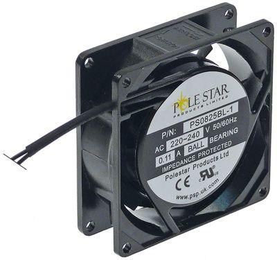 Aksialventilator 220-240VAC 25W L 80mm B 80mm H 38mm Tilslutning Kabel 300mm POLE STAR 50/60Hz