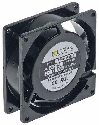 Aksialventilator 220-240VAC 25W L 80mm B 80mm H 25mm Tilslutning Fladstik 2,8mm POLE STAR
