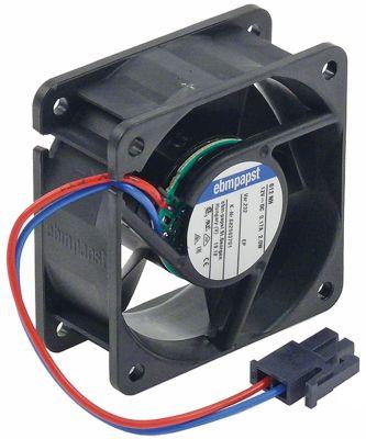 Aksialventilator 12VDC 2W L 60mm B 60mm H 25mm Leje Kugleleje Tilslutning Kabel 120mm Plastik