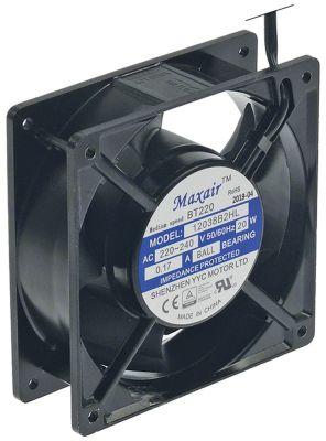 Aksialventilator 20W Tilslutning Kabel 280mm H 38mm L 120mm B 120mm 220-240 Maxair 50/60Hz